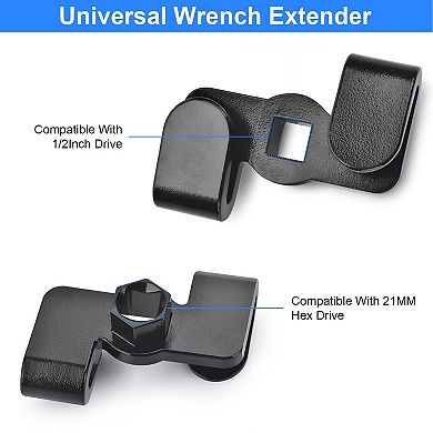 Universal 1/2" Drive Wrench Extender, 21mm Hex Adapter for Nuts & Bolts