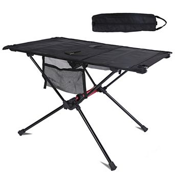 Portable Folding Camping Table with Cup Holders & Carry Bag for Outdoor Use