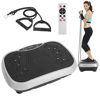 Vibration Exercise Machine with Resistance Bands & Remote Full Body Home Fitness Platform