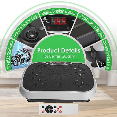 Vibration Exercise Machine with Resistance Bands & Remote Full Body Home Fitness Platform