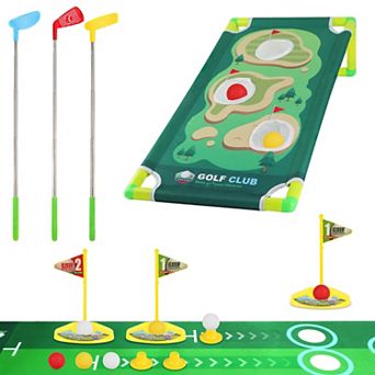 Toddler Golf Club Toy Set Retractable Clubs for Kids Ages 3-8, Indoor/Outdoor Educational Gift