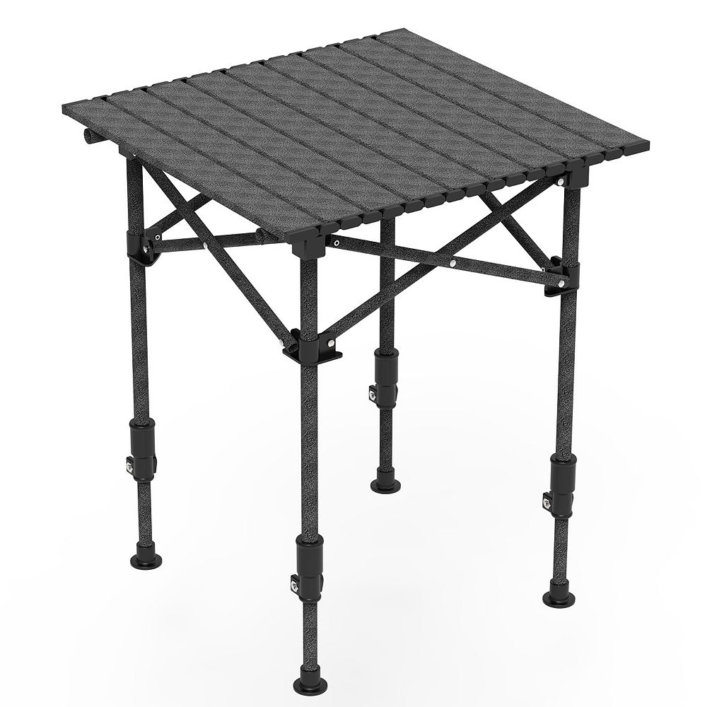 Portable Folding Camping Table Adjustable Height Rustproof Steel 55lbs Load