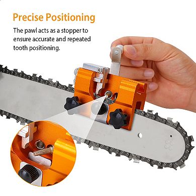 Universal Chainsaw Chain Sharpening Jig Kit, Hand Crank Sharpener for Electric Saws & Garden Use