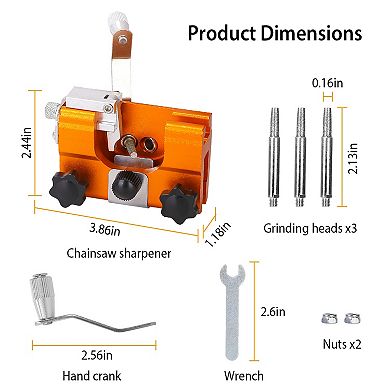 Universal Chainsaw Chain Sharpening Jig Kit, Hand Crank Sharpener for Electric Saws & Garden Use