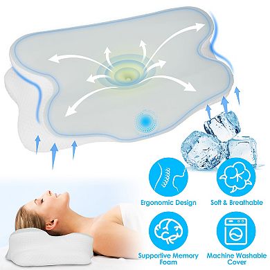 Orthopedic Memory Foam Pillow Cooling Neck Support Pillow for All Sleep Positions