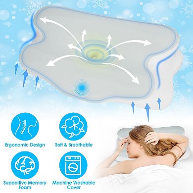 Orthopedic Memory Foam Pillow Cooling Neck Support Pillow for All Sleep Positions