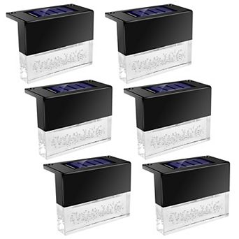 6-Pack Solar Deck Lights, Acrylic Bubbles, Waterproof IP55, Warm White & Color Changing Patio Lamps