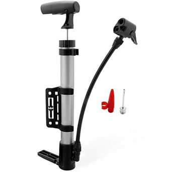 Mini Bike Pump Portable Bicycle Tire Inflator with Frame Mount for Road & Mountain Bikes