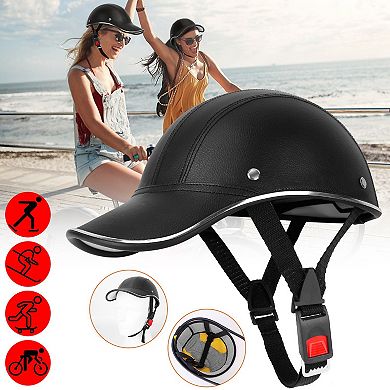 Safety Bike Helmet Adjustable Windproof Cycling Hat with Sunshade & Anti-UV