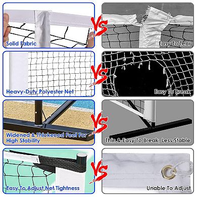 Portable Pickleball Net Set 22ft Regulation Net with 4 Paddles, 4 Balls & Carry Bag