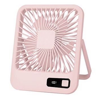 Mini Rechargeable Desktop Fan Portable Personal Cooling Fan with LCD Display & Adjustable Speed