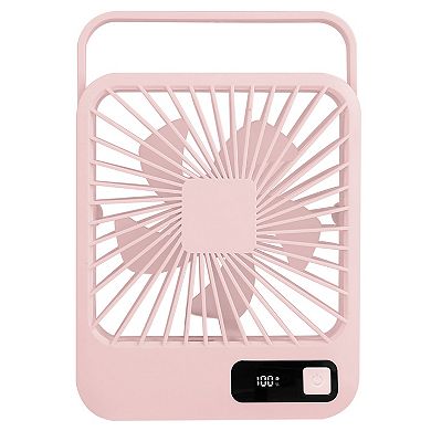 Mini Rechargeable Desktop Fan Portable Personal Cooling Fan with LCD Display & Adjustable Speed