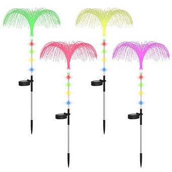 4 pc Solar Jellyfish Lights 7-Color Changing IP44 Waterproof Outdoor Decorative Lamps