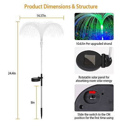 4Pcs Solar Jellyfish Lights 7-Color Changing IP44 Waterproof Outdoor Decorative Lamps