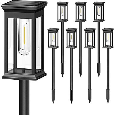 6Pack Solar Stake Lights Outdoor IP65 Waterproof Auto On/Off for Garden, Pathway, Patio