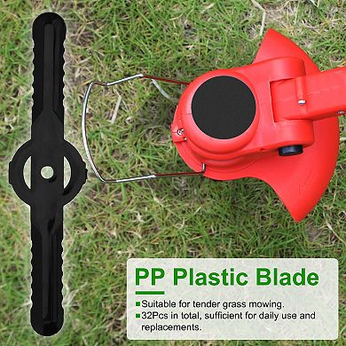 32-Pack Plastic Replacement Blades for Cordless Weed Trimmer