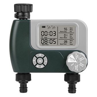 Digital Sprinkler Timer with 2 Zones, Programmable Hose Faucet Timer for Garden Irrigation