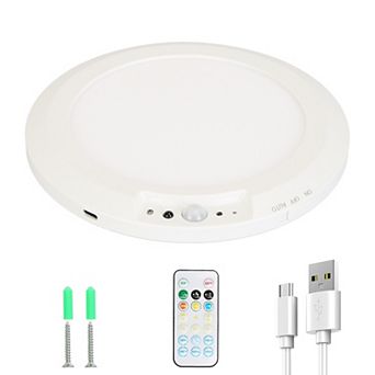 Magnetic Motion Sensor Ceiling Light, Rechargeable Wireless LED with Remote & Stepless Dimming