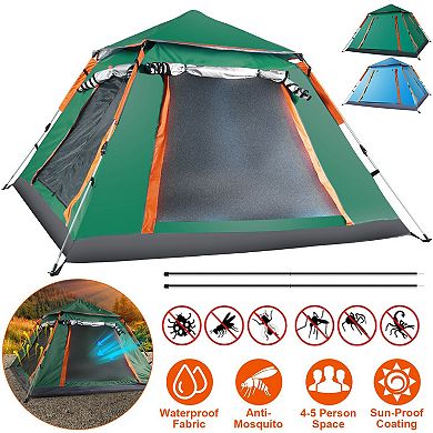 Outdoor Camping Tent 4-5 Person Waterproof Foldable with 2 Mesh Windows