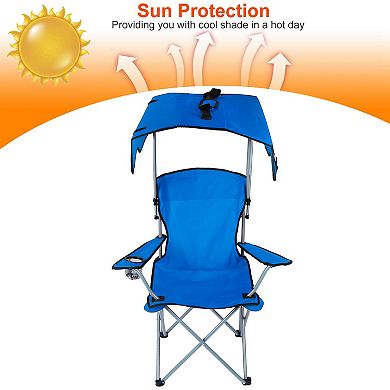 Portable Beach Canopy Chair Sun Protection Folding Seat 330lbs