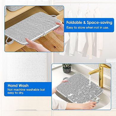 4-Pack Foldable Non-Woven Storage Bags with Dustproof Lid & Handles for Clothes, Quilts