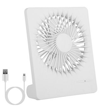 Portable USB Rechargeable Desk Fan Quiet 5-Blade Desktop Fan with 3 Speeds for Bedroom & Office