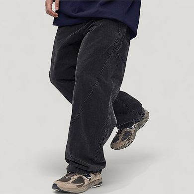 Men's Wide Leg Relaxed Fit Pants with Classic Five-Pocket Design