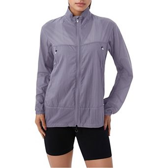 Women's Lightweight Full Zip Sun Protection Jacket with Long Sleeves and High Neck