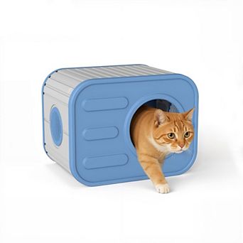 Decksplore Camera-Shaped Cat House Waterproof Resin Indoor Outdoor Cat Bed