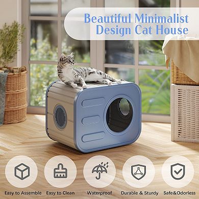 Decksplore Camera-Shaped Cat House Waterproof Resin Indoor Outdoor Cat Bed