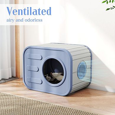 Decksplore Camera-Shaped Cat House Waterproof Resin Indoor Outdoor Cat Bed