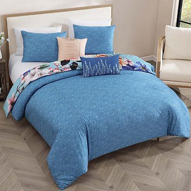 Bebejan Turquoise Reverie 100% Cotton Sateen 5 Piece Reversible Comforter Set