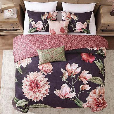 Bebejan Blush Serenade 1005 Cotton Sateen 5 Piece Reversible Comforter Set