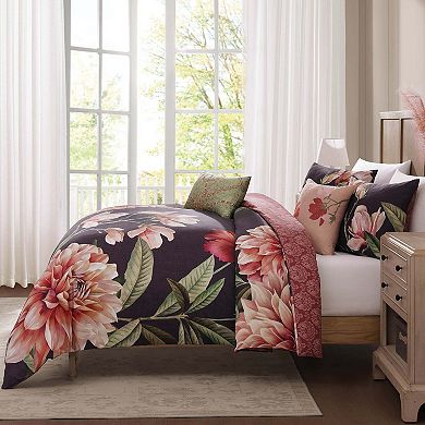 Bebejan Blush Serenade 1005 Cotton Sateen 5 Piece Reversible Comforter Set