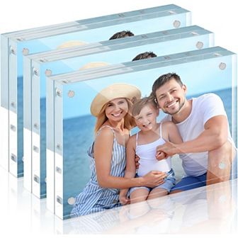 HOUSE DAY 5x7 Double-Sided Acrylic Magnetic Picture Frame with Microfiber Cloth 3 Pack
