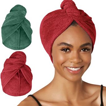 SET OF 2 MICROFIBER TURBIE TWIST HAIR TOWELS - HOLIDAY