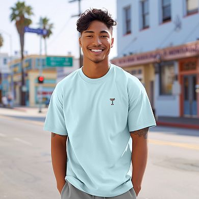 Dalix Mens Coffee Martini Midweight Garment Dye Tee