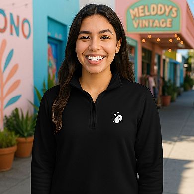 Dalix Womens Heartly Ghost Quarter Zip Pullover