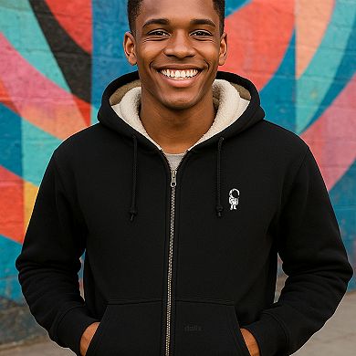 Dalix Mens Astronaut Faux Sherpa Lined Zip Hoodie