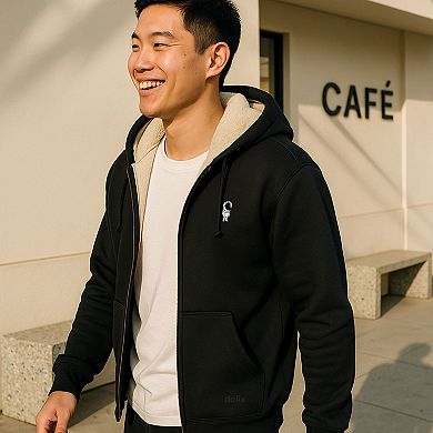 Dalix Mens Astronaut Faux Sherpa Lined Zip Hoodie