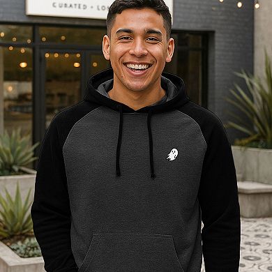 Dalix Mens Ghost Midweight Fleece Raglan Sleeve Hoodie