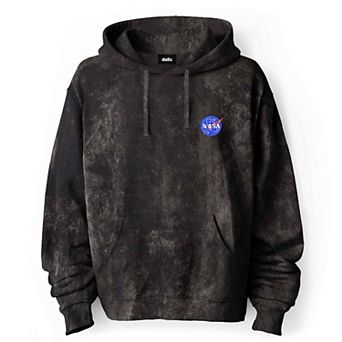 NASA Mineral Wash Hoodie Dalix NASA Embroidered Fleece Hoodie Mineral Wash Long Sleeve Sweatshirt Me