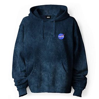 NASA Mineral Wash Hoodie Dalix NASA Embroidered Fleece Hoodie Mineral Wash Long Sleeve Sweatshirt Me