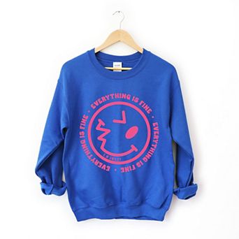 S.W.Smiley Everything Is Fine - Women's Graphic Sweatshirt