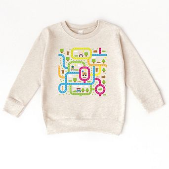 Leo The Truck Colorful Roads - Kids Toddler Graphic Sweatshirt
