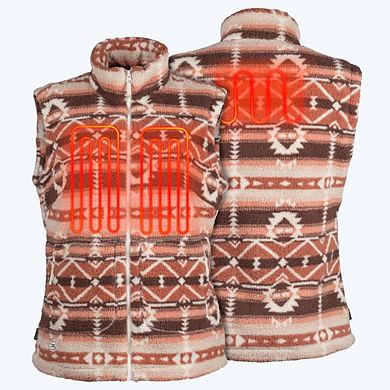 Women's Mobile Warming Upland Sherpa Long Printed Heated Vest