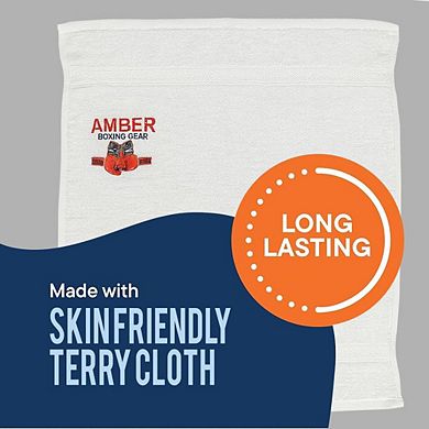 Boxing Workout Towel Ultra-Soft, Quick-Dry, Odor-Resistant Terry Cloth, 16x25, White