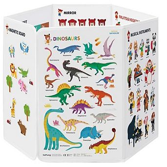 Interactive foldable board with talking pen, mirror & whiteboard fun learning for kids!