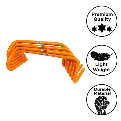 Set of 6 Mini Speed Hurdles, 6" PVC, for Agility & Coordination in Multiple Sports