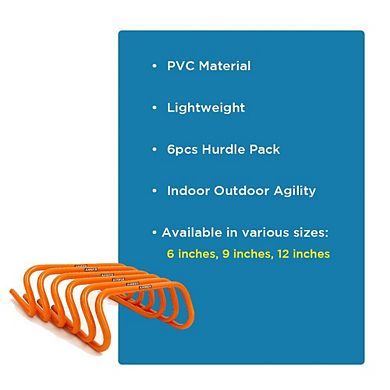 Set of 6 Mini Speed Hurdles, 6" PVC, for Agility & Coordination in Multiple Sports